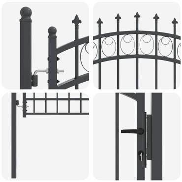 vidaXL Πύλη Φράχτη με Ακίδες EMMEN 200 x 100 cm