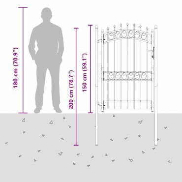 vidaXL Πύλη Φράχτη με Ακίδες EMMEN 200 x 100 cm