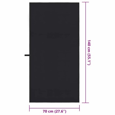 vidaXL Αθλητικές Πετσέτες 2 τμχ. Μαύρο 140 x 70 εκ