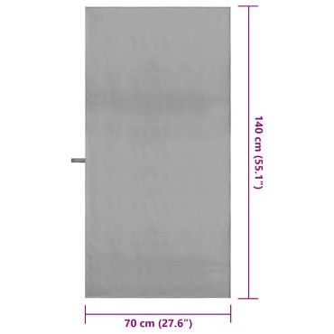 vidaXL Αθλητικές Πετσέτες 2 τμχ. Σκούρο γκρι 140 x 70 εκ