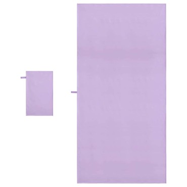 vidaXL Σύνολο πετσέτας αθλητισμού 2 τμχ. Μοβ 50 x 30 cm, 200 x 100 cm