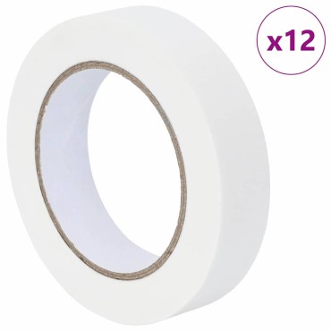 vidaXL Ταινίες Μάσκας για Ζωγράφους 12 τμχ. Λευκό 25mm x 50m Χαρτί