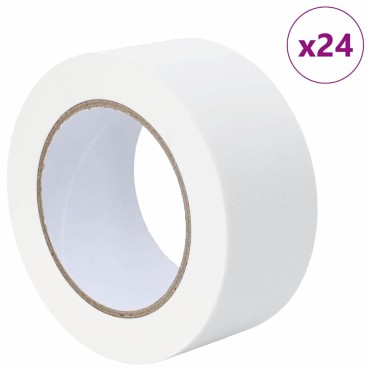 vidaXL Ταινίες Μάσκας για Ζωγράφους 24 τμχ. Λευκό 50mm x 50m Χαρτί
