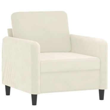 vidaXL Σετ Καναπέ 3 τεμ. Κρεμ Βελούδο 78x77x80cm  Διθέσιος Τριθέσιος