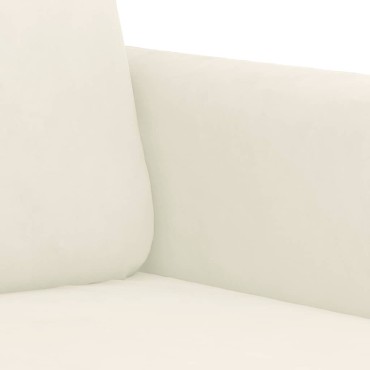 vidaXL Σετ Καναπέ 3 τεμ. Κρεμ Βελούδο 78x77x80cm  Διθέσιος Τριθέσιος