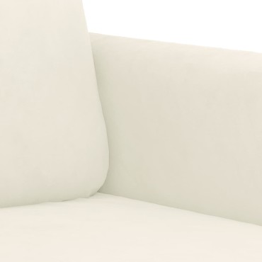 vidaXL Πολυθρόνες Σετ 2 τεμ. Κρεμ από Βελούδο 138x77x80cm  Διθέσιος Τριθέσιος