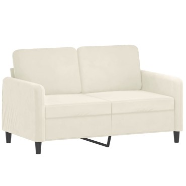 vidaXL Σετ Καναπέ 3 τεμ. Κρεμ Βελούδο 138x77x80cm  Διθέσιος Τριθέσιος