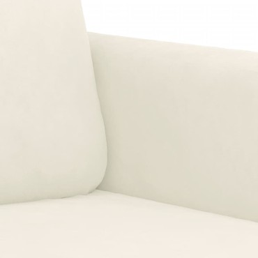 vidaXL Σετ Καναπέ 3 τεμ. Κρεμ Βελούδο 138x77x80cm  Διθέσιος Τριθέσιος