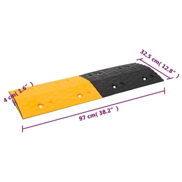 vidaXL Σαμαράκια Δρόμου 5 Τεμ. Κίτρινα & Μαύρα 97x32,5x4 εκ. Καουτσούκ