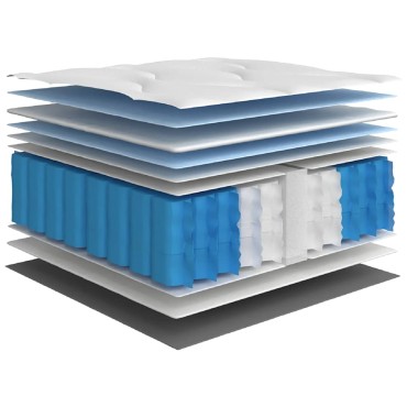 vidaXL Στρώμα με Pocket Springs Μεσαία Σκληρότητα 200x200cm 1 τεμ. - Διπλό