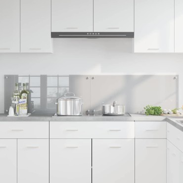 vidaXL Πλάτη κουζίνας 2 τμχ. Ανοιχτό γκρι 90 x 40 cm σκληρυμένο γυαλί