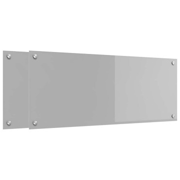 vidaXL Πλάτη κουζίνας 2 τμχ. Ανοιχτό γκρι 100 x 40 cm σκληρυμένο γυαλί