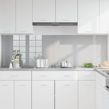 vidaXL Πλάτη κουζίνας 2 τμχ. Ανοιχτό γκρι 100 x 60 cm σκληρυμένο γυαλί