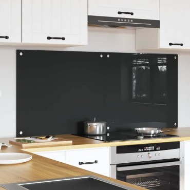 vidaXL Πλάτη κουζίνας 2 τμχ. Σκούρο Γκρι 70 x 60 cm σκληρυμένο γυαλί