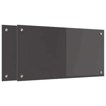 vidaXL Πλάτη κουζίνας 2 τμχ. Σκούρο Γκρι 80 x 40 cm σκληρυμένο γυαλί