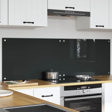 vidaXL Πλάτη κουζίνας 2 τμχ. Σκούρο Γκρι 80 x 50 cm σκληρυμένο γυαλί