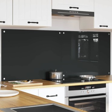 vidaXL Πλάτη κουζίνας 2 τμχ. Σκούρο Γκρι 80 x 60 cm σκληρυμένο γυαλί