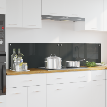 vidaXL Πλάτη κουζίνας 2 τμχ. Σκούρο Γκρι 90 x 40 cm σκληρυμένο γυαλί