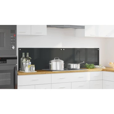 vidaXL Πλάτη κουζίνας 2 τμχ. Σκούρο Γκρι 90 x 40 cm σκληρυμένο γυαλί