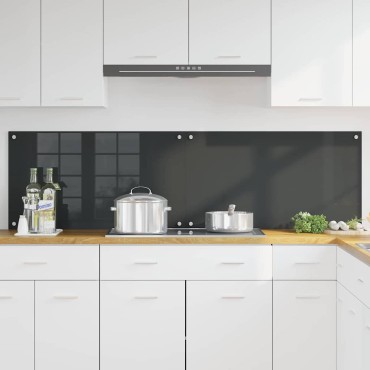 vidaXL Πλάτη κουζίνας 2 τμχ. Σκούρο Γκρι 90 x 50 cm σκληρυμένο γυαλί