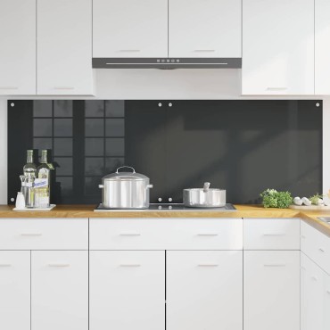 vidaXL Πλάτη κουζίνας 2 τμχ. Σκούρο Γκρι 90 x 60 cm σκληρυμένο γυαλί