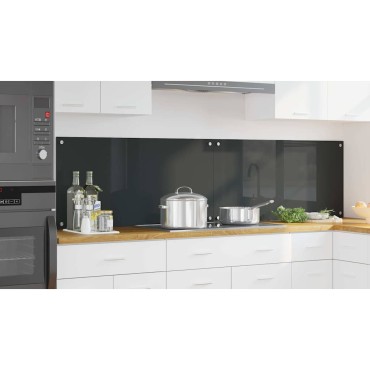 vidaXL Πλάτη κουζίνας 2 τμχ. Σκούρο Γκρι 100 x 50 cm σκληρυμένο γυαλί