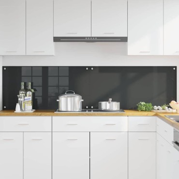 vidaXL Πλάτη κουζίνας 2 τμχ. Σκούρο Γκρι 100 x 50 cm σκληρυμένο γυαλί