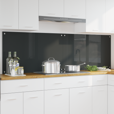vidaXL Πλάτη κουζίνας 2 τμχ. Σκούρο Γκρι 100 x 60 cm σκληρυμένο γυαλί