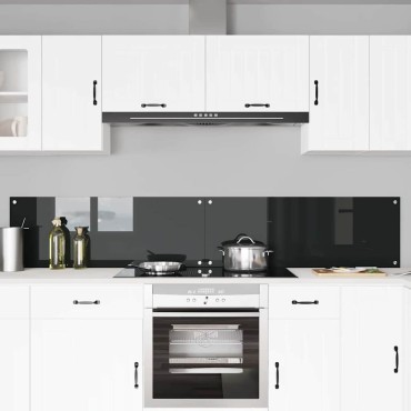 vidaXL Πλάτη κουζίνας 2 τμχ. Μαύρο 110 x 40 cm σκληρυμένο γυαλί