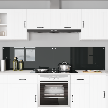 vidaXL Πλάτη κουζίνας 2 τμχ. Μαύρο 110 x 50 cm σκληρυμένο γυαλί