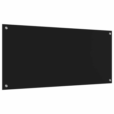 vidaXL Πλάτη κουζίνας 2 τμχ. Μαύρο 110 x 50 cm σκληρυμένο γυαλί