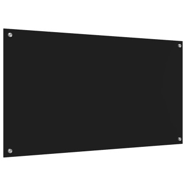 vidaXL Πλάτη κουζίνας 2 τμχ. Μαύρο 110 x 60 cm σκληρυμένο γυαλί