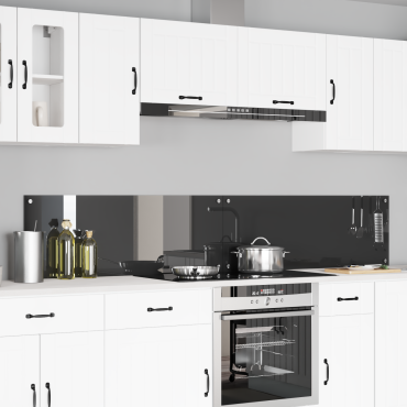 vidaXL Πλάτη κουζίνας 2 τμχ. Σκούρο Γκρι 110 x 40 cm σκληρυμένο γυαλί