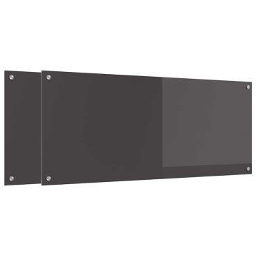 vidaXL Πλάτη κουζίνας 2 τμχ. Σκούρο Γκρι 120 x 50 cm σκληρυμένο γυαλί