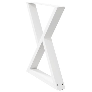 vidaXL Πόδια Τραπεζαρίας 2 τεμ. Λευκά 70x(72-73,3)cm Ατσάλι