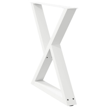 vidaXL Πόδια Τραπεζαρίας 2 τεμ. Λευκά 80x(72-73,3)cm Ατσάλι