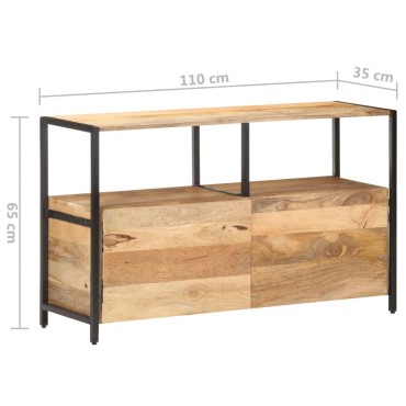 vidaXL Ντουλάπι με Ράφια 110x35x65cm από Μασίφ Ξύλο Μάνγκο 1 τεμ.