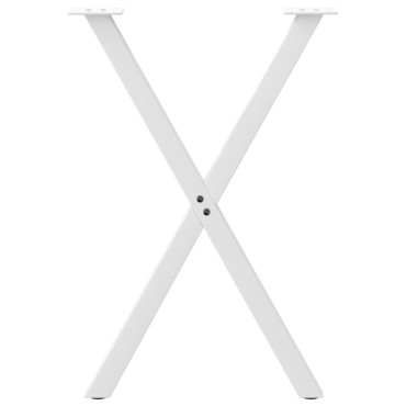vidaXL Πόδια Τραπεζαρίας σε Σχήμα Χ, 2 τεμ. Λευκά 50x(72-73)cm Ατσάλι