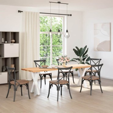 vidaXL Πόδια Τραπεζαρίας σε Σχήμα Χ, 2 τεμ. Λευκά 60x(72-73)cm Ατσάλι