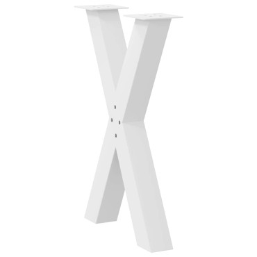 vidaXL Πόδια Τραπεζαρίας σε Σχήμα Χ, 2 τεμ. Λευκά 60x(72-73)cm Ατσάλι