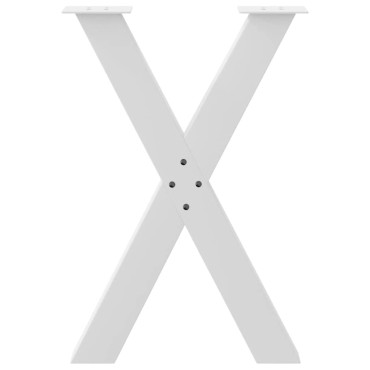 vidaXL Πόδια Τραπεζαρίας σε Σχήμα Χ, 2 τεμ. Λευκά 60x(72-73)cm Ατσάλι