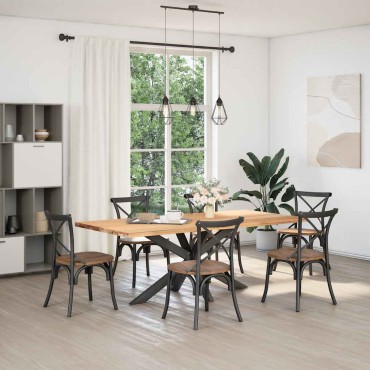 vidaXL Τραπεζαρία με Πόδια σε Σχήμα Αράχνης Ανθρακί 150x78x(72-73)cm Ατσάλι