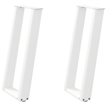 vidaXL Πόδια Κονσόλας σε Σχήμα U 2 τεμ. Λευκά 38x(72-73)cm Ατσάλι