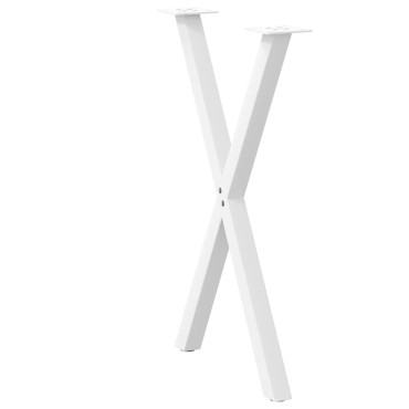 vidaXL Πόδια Τραπεζαρίας σε Σχήμα Χ, 2 τεμ. Λευκά 57x(72-73)cm Ατσάλι