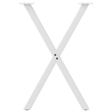 vidaXL Πόδια Τραπεζαρίας σε Σχήμα Χ, 2 τεμ. Λευκά 57x(72-73)cm Ατσάλι