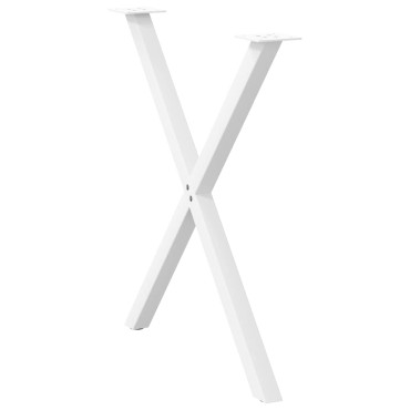 vidaXL Πόδια Τραπεζαρίας σε Σχήμα Χ, 2 τεμ. Λευκά 80x(72-73)cm Ατσάλι
