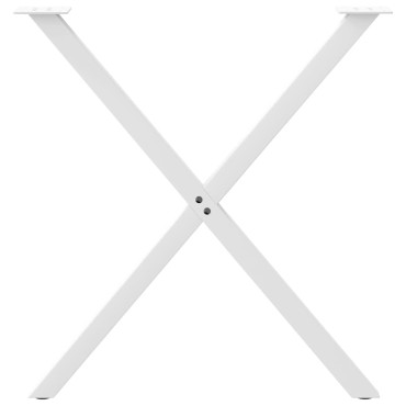 vidaXL Πόδια Τραπεζαρίας σε Σχήμα Χ, 2 τεμ. Λευκά 80x(72-73)cm Ατσάλι