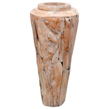vidaXL Βάζο Διακοσμητικό 40 x 100 εκ. από Μασίφ Ξύλο Teak