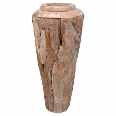 vidaXL Βάζο Διακοσμητικό 40 x 100 εκ. από Μασίφ Ξύλο Teak
