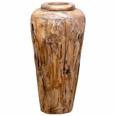 vidaXL Βάζο Διακοσμητικό 40 x 80 εκ. από Μασίφ Ξύλο Teak